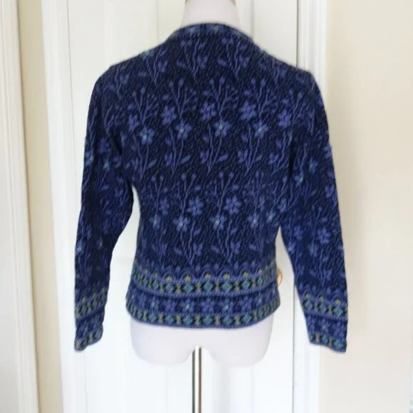 NOMADIC TRADERS Knitted Floral Embroidered Purple Sweater – Wmns Large - Picture 9 of 9